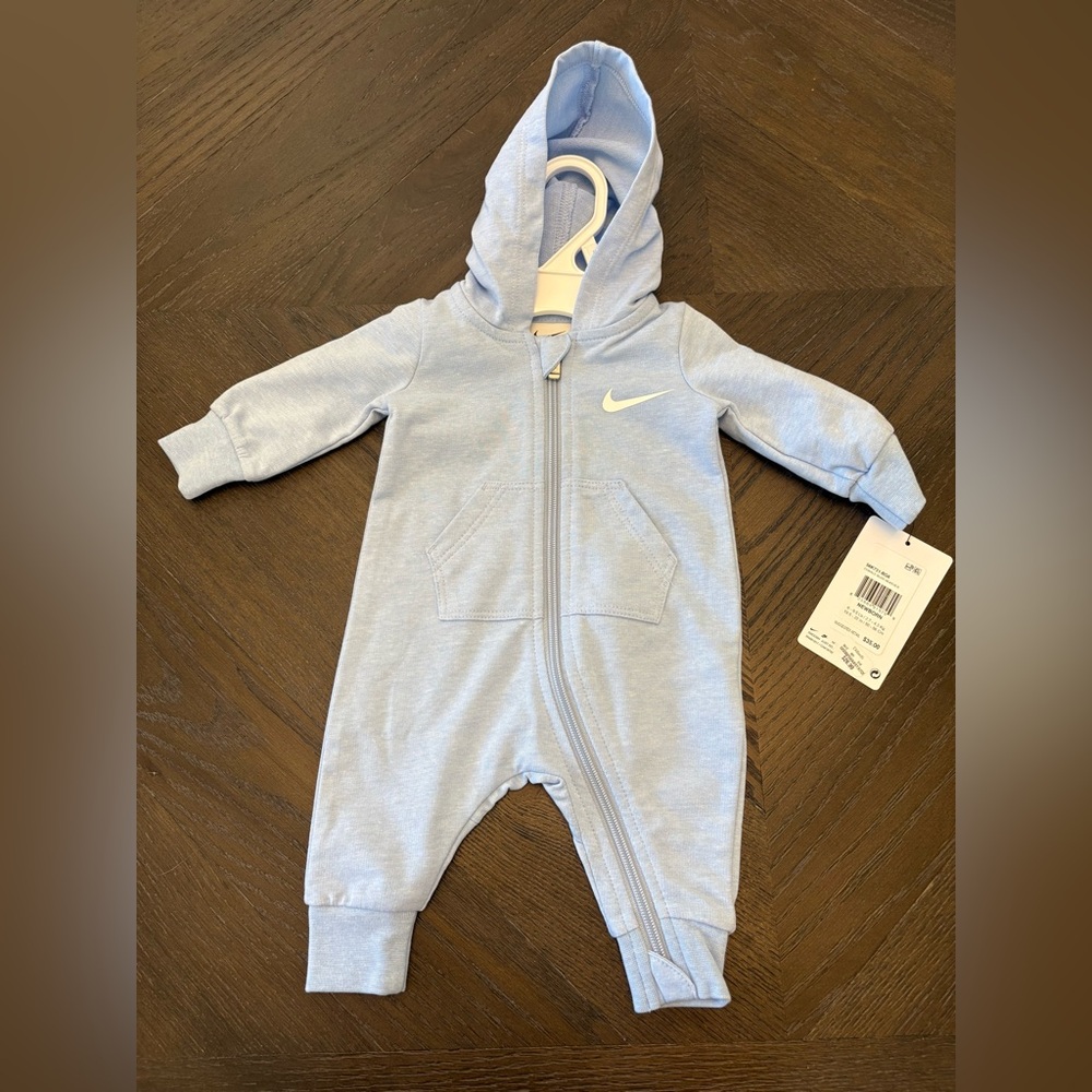 New Nike Baby Boy Blue One Piece Hoodie Outfit Size Newborn